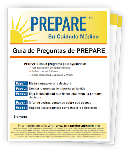 La guía de preguntas de PREPARE